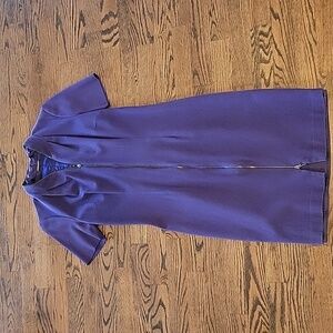ELIE TAHARI Deep Blue/Purple Knee Lenght Dress